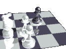 Knight and Pawns Chess Pieces Moving
